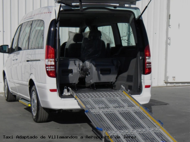Taxi accesible de Aeropuerto de Jerez a Villamandos